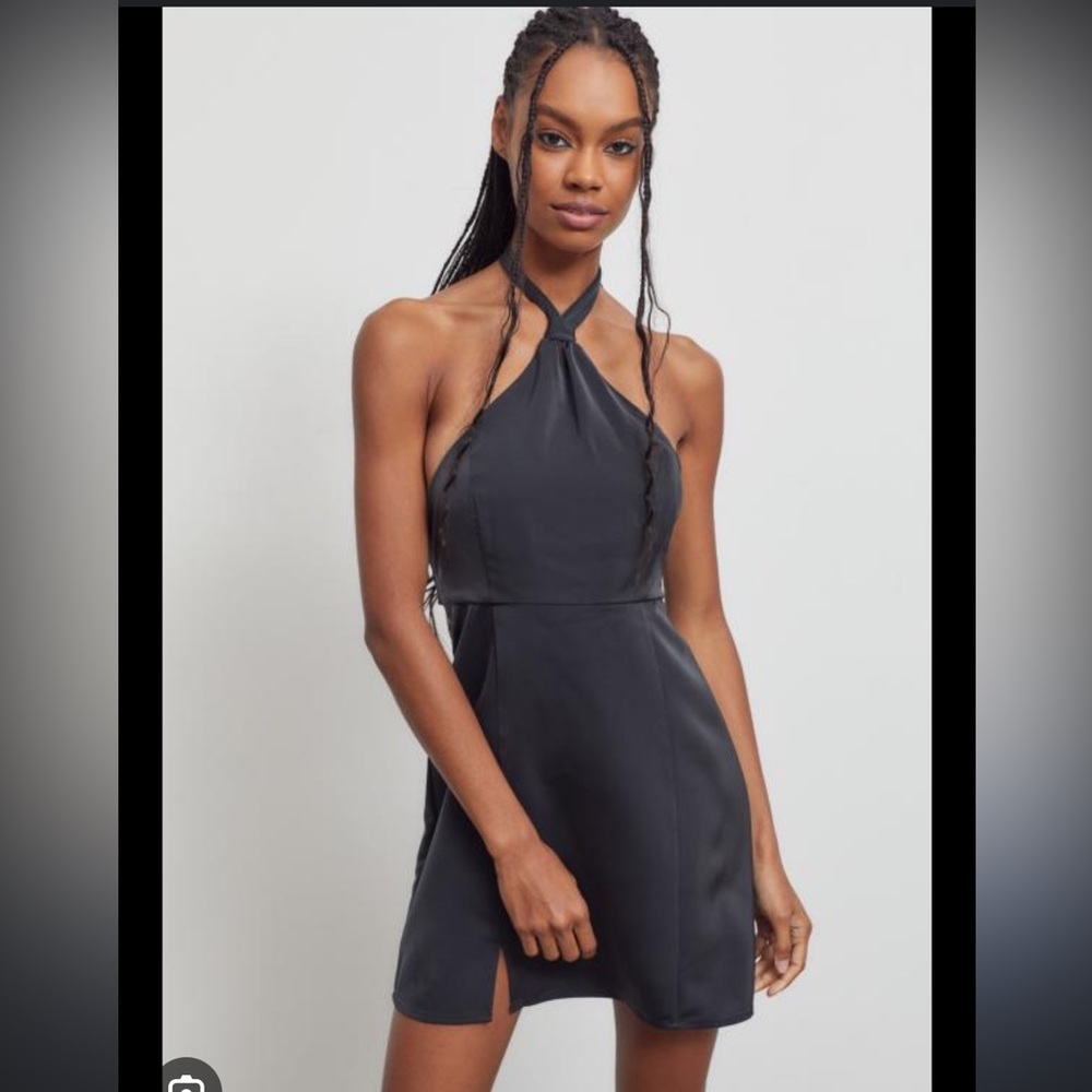 Urban outfitters jillian satin halter dress